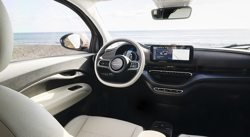 Interior del Fiat 500e Inspired By Music. Foto: Fiat
