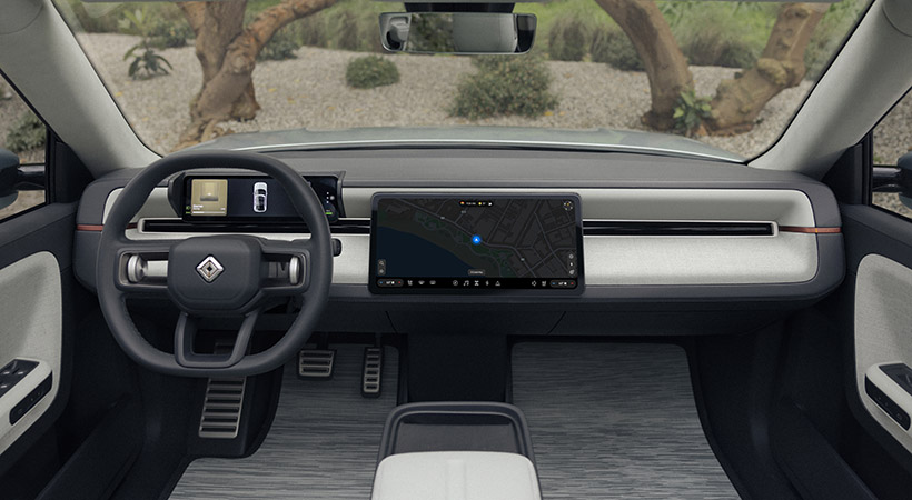 Interior del Rivian R3. Foto: Rivian