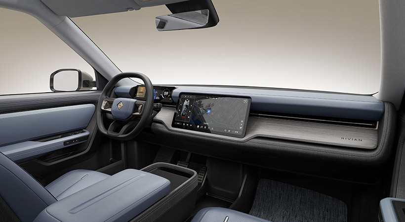 Interior del Rivianj R2. Foto: Rivian