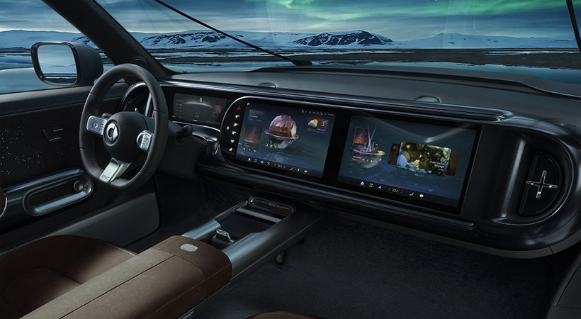 De acuerdo con estas primeras imágenes, el smart #5 Concept incluirá un sistema de infoentretenimiento basado en la Inteligencia Artificial. Foto: smart