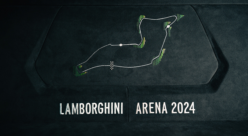 Uno de los detalles más sobresalientes de esta edición especial es el bordado que detalla el trazado del Circuito de Imola. Foto: Lamborghini