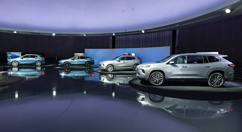 La gama actual de modelos de Buick, localizada en el Domo de Diseño. Foto: General Motors