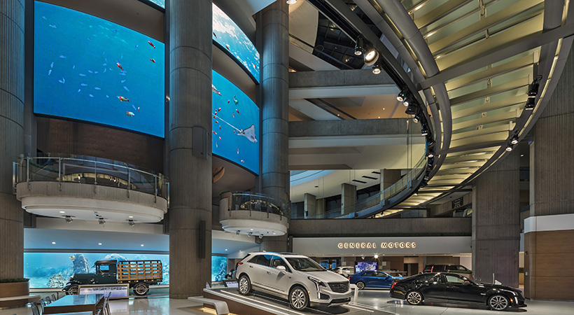 Imagen del GM World en 2018, localizado en el Renaissance Center en Detroit. Foto: General Motors