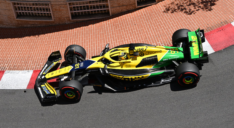 Oscar Piastri en el McLaren MCL38 durante el fin de semana del Gran Premio de Mónaco 2024. Foto: McLaren