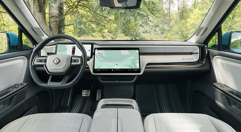 El amplio espacio interior ofrece comodidad para hasta siete pasajeros. Foto: Rivian
