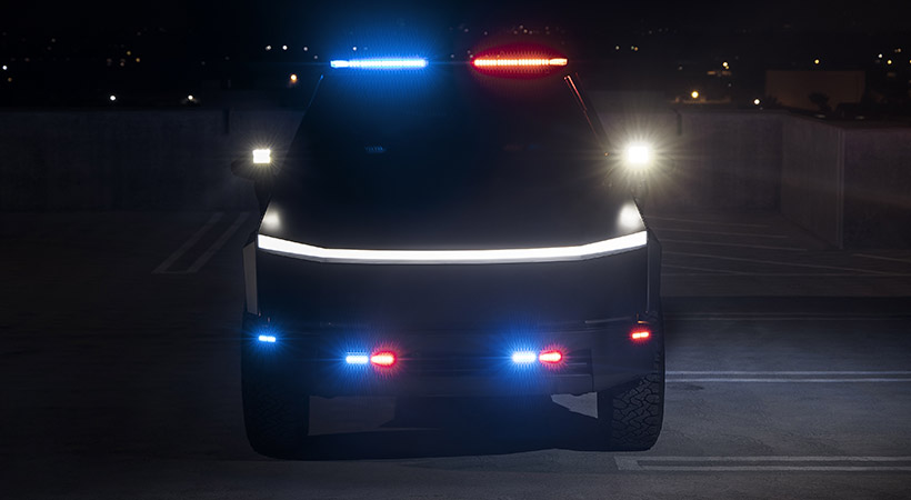 Según Up.Fit su Tesla Cybertruck patrulla ha despertado un gran interés entre las agencias de todo el país que buscan mejorar sus capacidades de patrullaje. Foto: Unplugged Performance 
