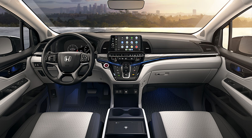 A nivel interior, la Odyssey 2025 presume un panel de instrumentos digital de siete pulgadas como estándar. Foto: Honda