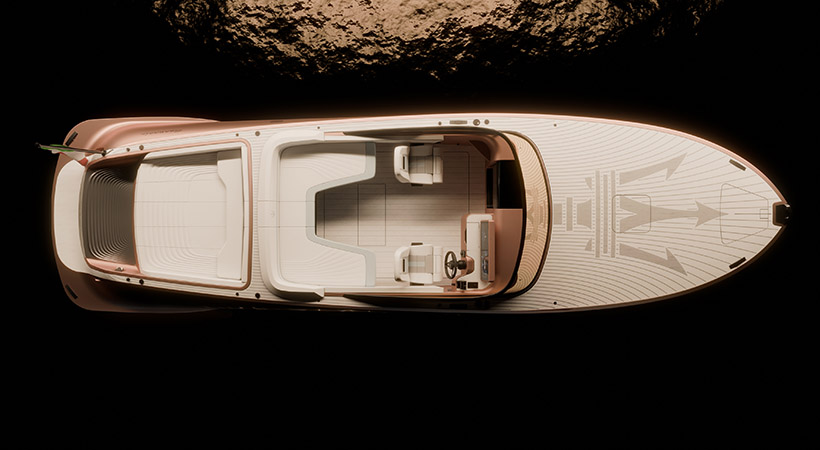 De acuerdo con los fabricantes, Tridente puede albergar hasta 10 personas (incluido el conductor) en una cabina que puede configurarse como comedor o como centro de actividades diversas. Foto: Maserati