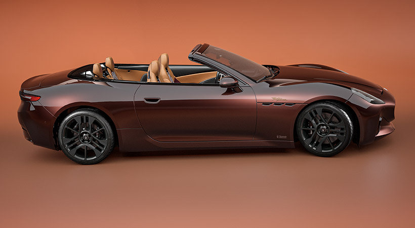 El exterior del GranCabrio Folgore Tignanello presenta una pintura específica Terra di Tignanello. Foto: Maserati