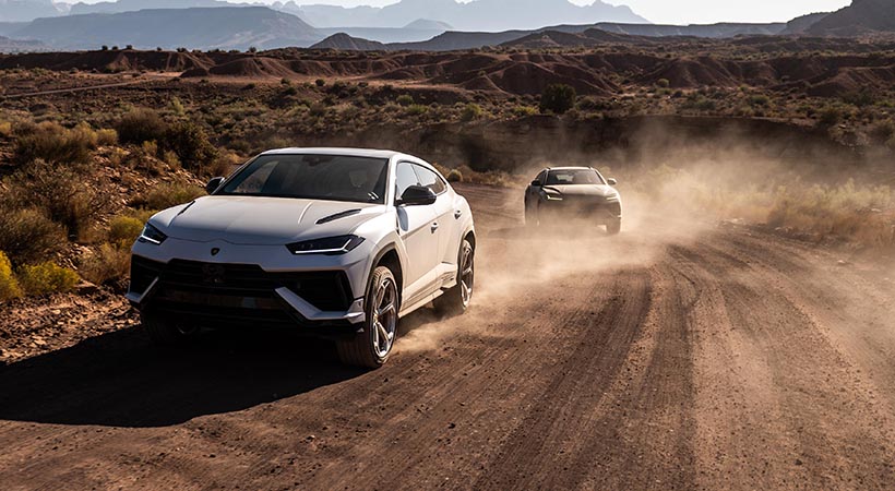 El grupo de Urus S recorrió una ruta dinámica que abarcaba tanto caminos pavimentados como off-road. Foto: Lamborghini