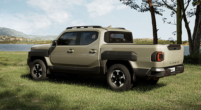 La vista lateral es igualmente sobresaliente con esas extrañas molduras rectangulares sobre las salpicaderas. Foto: Kia