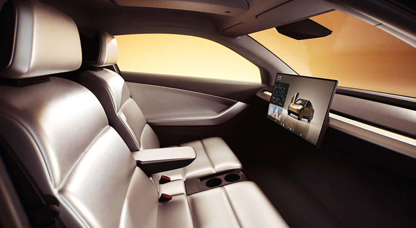 El interior carece de volante. Foto: Tesla