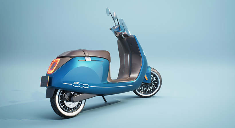 Con un diseño claramente inspirado en el legendario Fiat 500, la E-Moped 500 fue concebida como un vehículo para moverse en las grandes ciudades. Foto: Platum