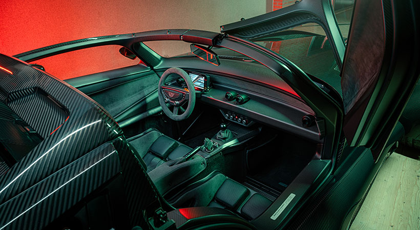 El interior ha sido específicamente desarrollado para este modelo. Foto: Donkervoort