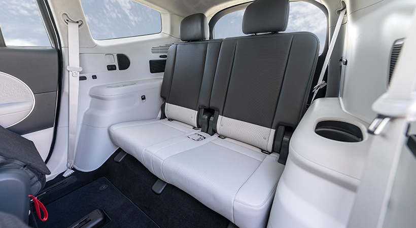 La tercera fila de asientos cuenta con muy buen espacio.Foto: Hyundai