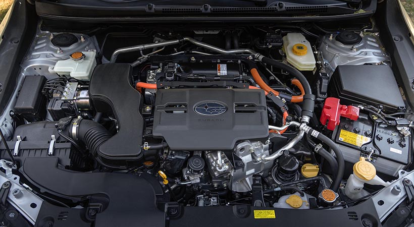 A pesar de su enfoque en la eficiencia, el Crosstrek Hybrid no sacrifica el rendimiento. El motor de gasolina genera 162 caballos de fuerza y 154 libras-pie de torque. Foto: Subaru
