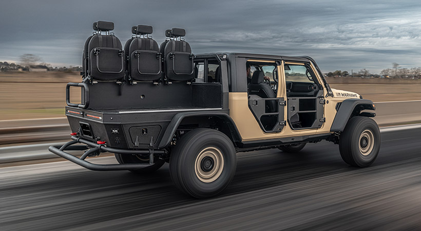 Al estar basado en el Gladiator Rubicon, el Hennessey Warhawk se mueve gracias al motor V6 de 3.6 litros que ofrece 285 caballos de fuerza y tracción integral permanente. Foto: Hennessey