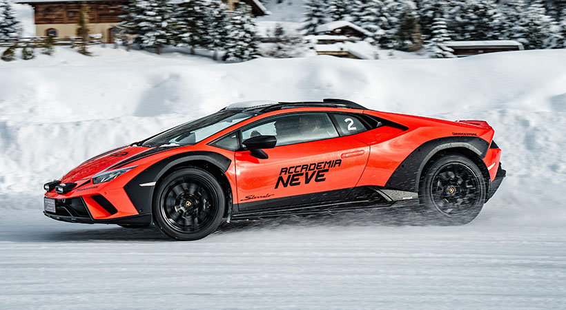 Conductores de distintas partes del mundo se enfrentaron al desafío de dominar superficies heladas. Foto: Lamborghini
