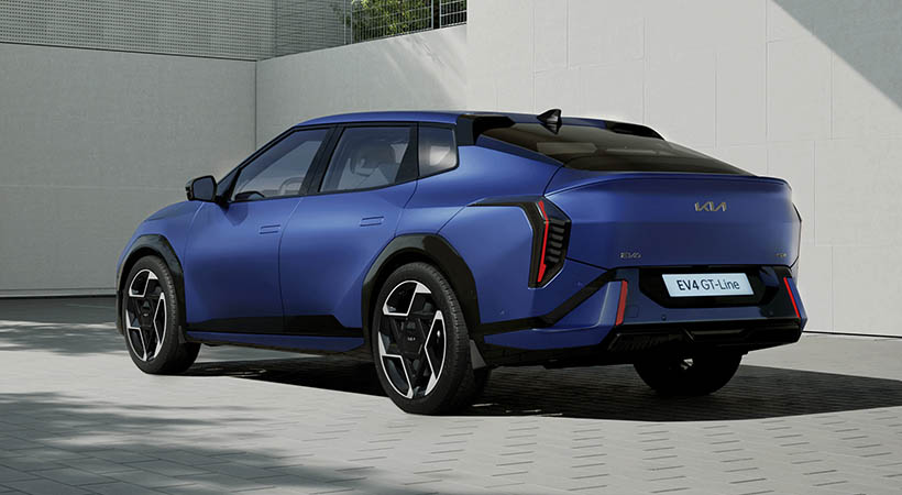 El EV4, con su estética poco convencional, será presentado el 24 de febrero durante el Kia EV Day 2025 en Tarragona, España. Foto: Kia