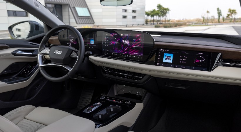 Interior del Audi A6 Sportback e-Tron 2025. Foto: Audi