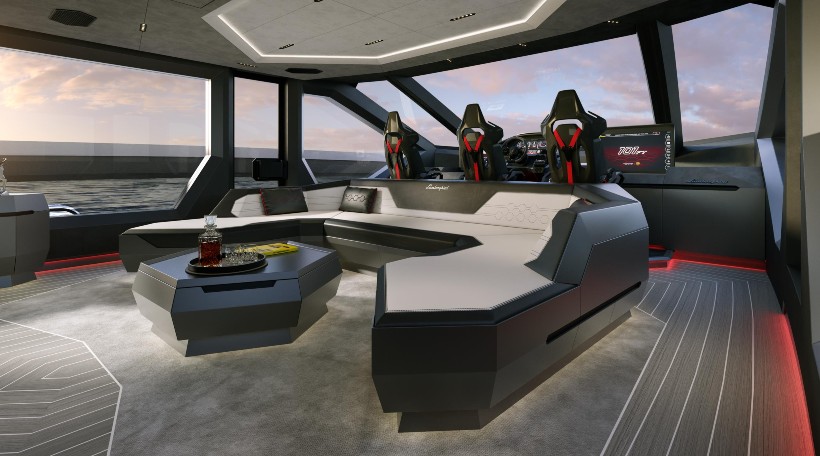 En el interior encontramos acabados que replican los rasgos distintivos de la marca. Foto: Lamborghini